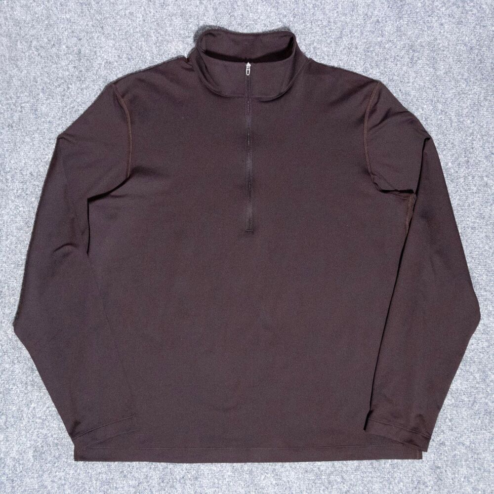 Lululemon Soft Jersey Half Zip Stretch Pullover Long Sleeve Brown Men's Large